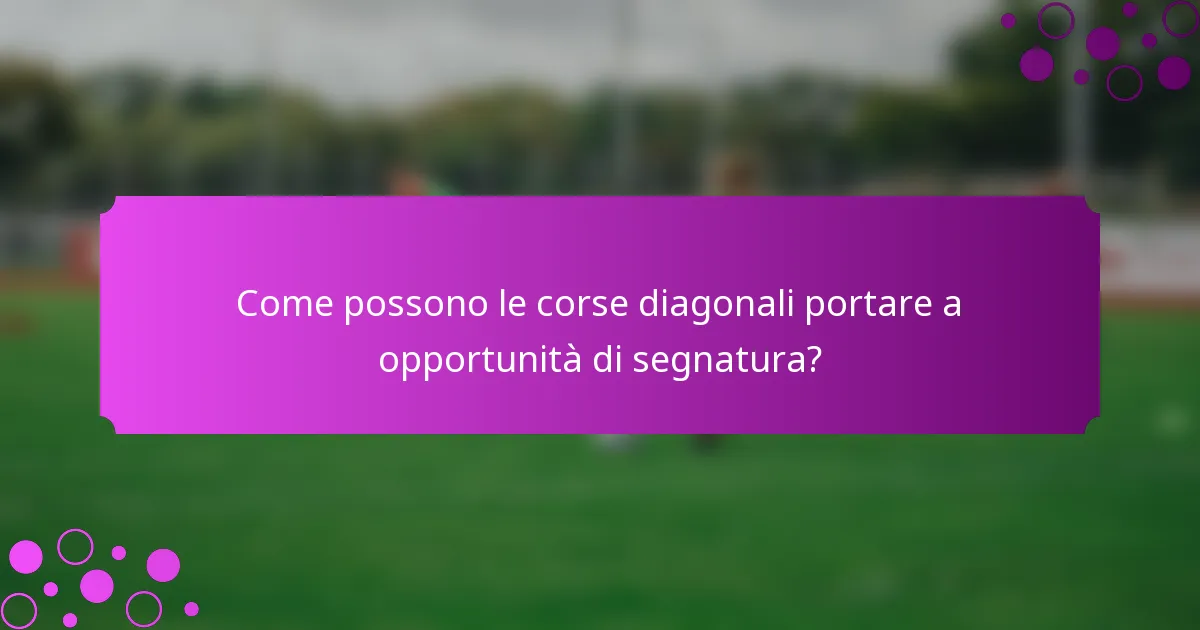 Come possono le corse diagonali portare a opportunità di segnatura?